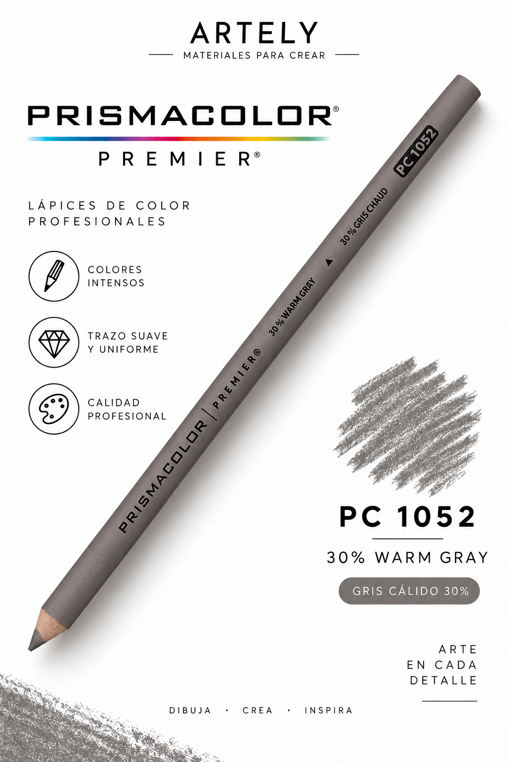 ARTELY Prismacolor Premier PC1052 30% Warm Gray — Gris cálido 30%
