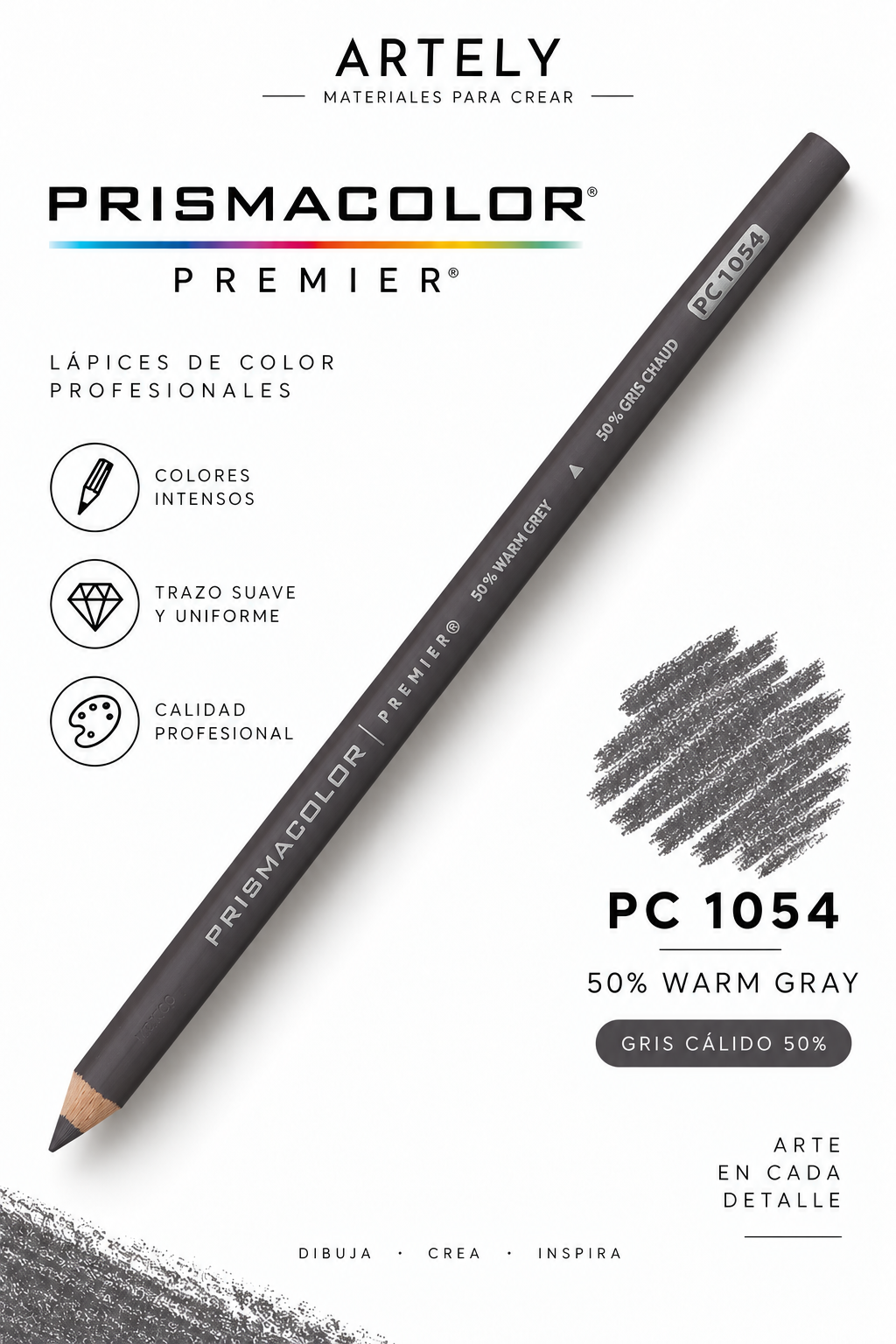 ARTELY Prismacolor Premier PC1054 50% Warm Gray — Gris cálido 50%