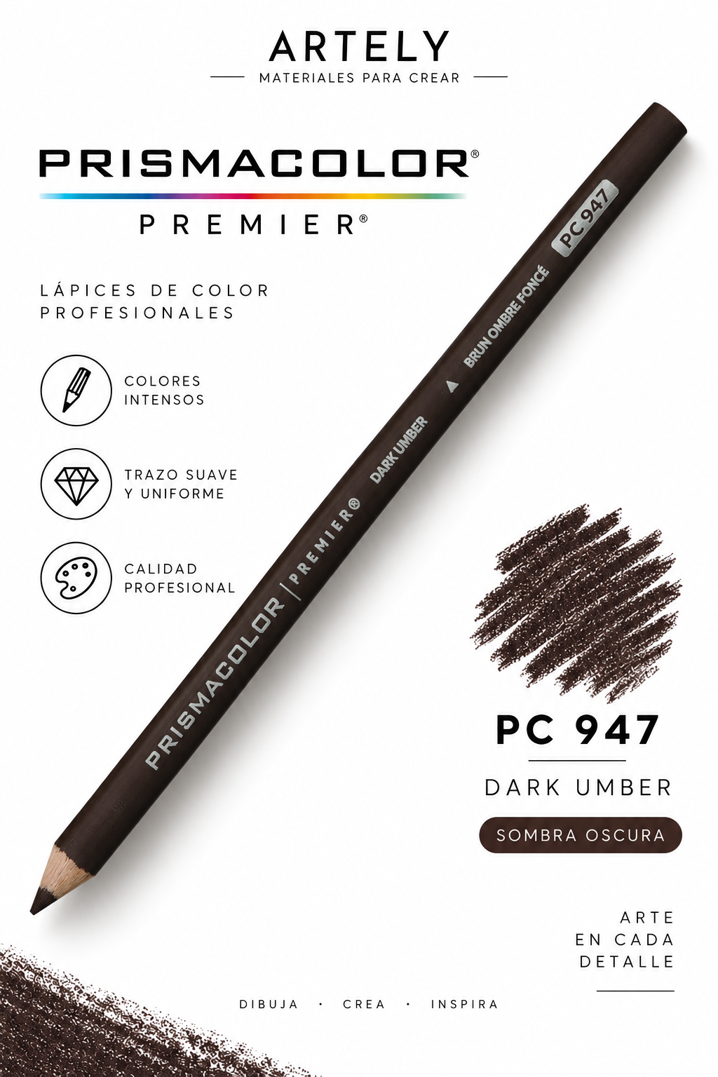 ARTELY Prismacolor Premier PC947 Dark Umber — Sombra oscura